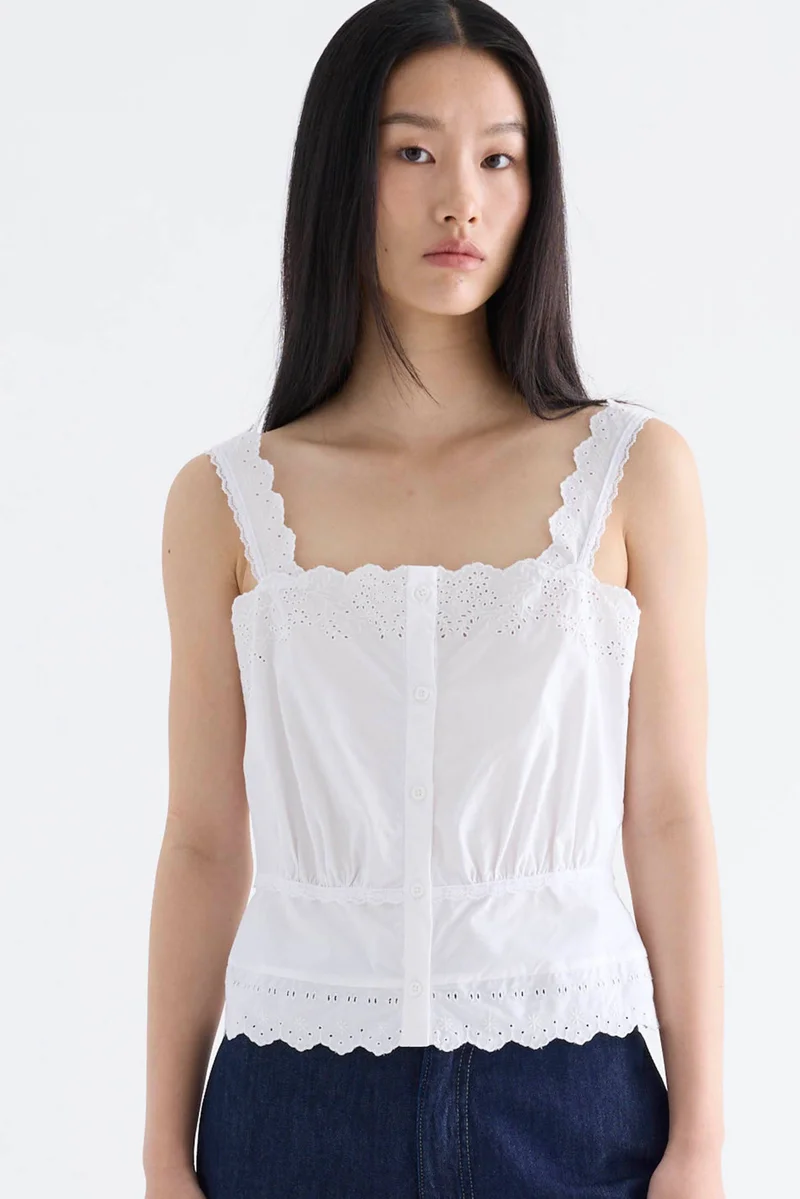 ذا اديتورز ماركت Elle Lace Button-Down Top