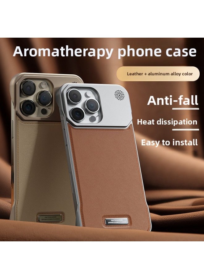 ماركة غير محددة - ينطبق على حافظة الهاتف المحمول Iphone 16 بدون إطار مغناطيسي لهاتف Iphone15 من الجلد العطري 14 حافظة واقية مقاومة للسقوط 13- اللون: بني [شفط مغناطيسي + جلد + علاج عطري] - النماذج القابلة للتطبيق: لهاتف Iphone 16pro - Image 1