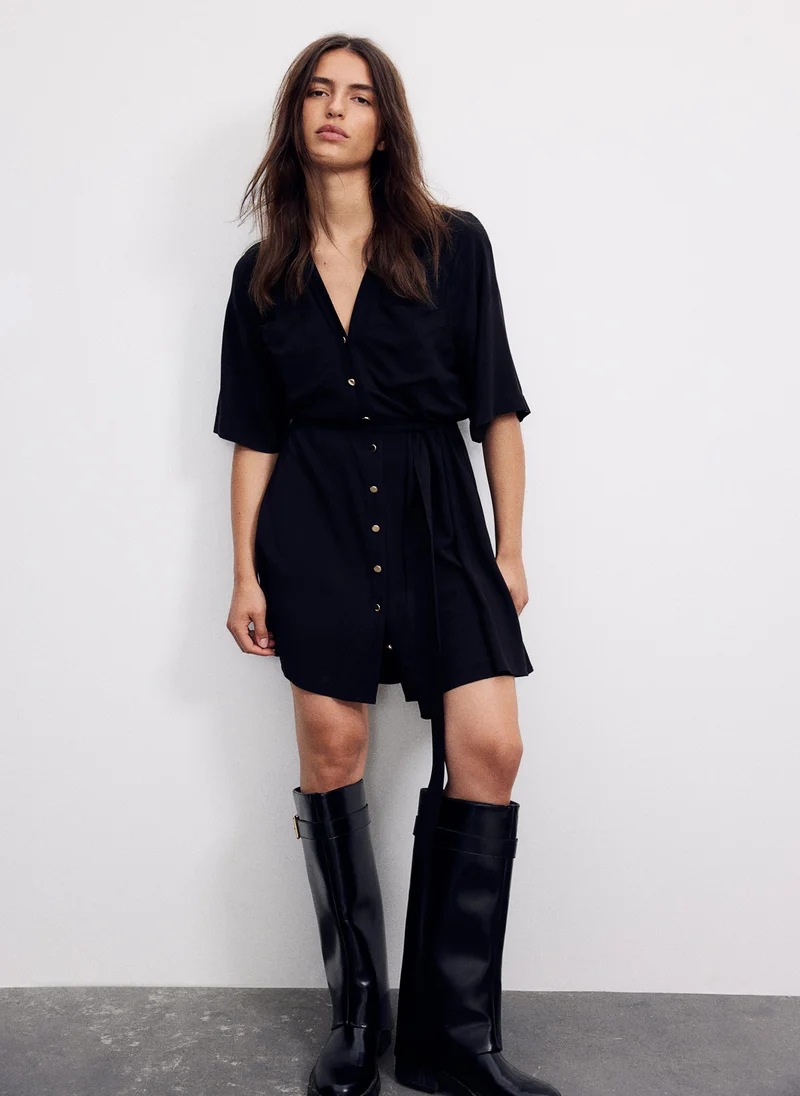 H&M Tie-Belt Shirt Dress