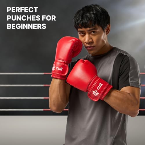Cult Neo Boxing Gloves 10 OZ – Pro-Style Training Gloves for Sparring, Heavy Bag & Mitt Work – Premium PU Leather, Shock Absorbing Padding, Ergonomic Design with Wrist Support – Red - Image 3