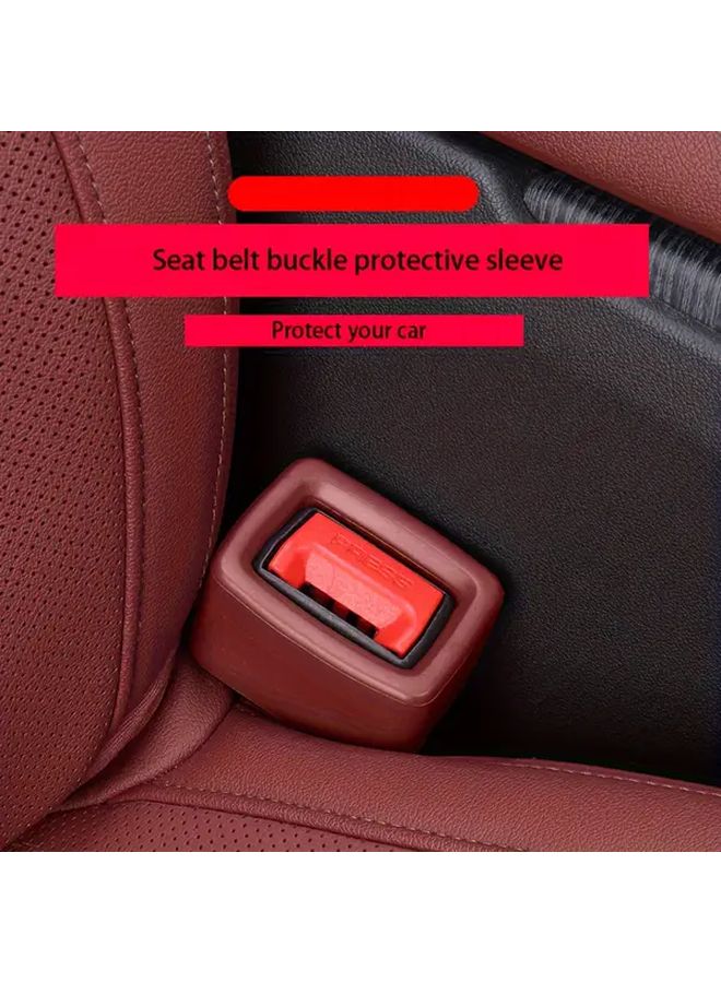 2 Pcs EVA Seat Belt Socket Protector Red Scratch And Crash Resistant Sheath For All Vehicles Christmas Gift To Keep Car Interior Clean Safe - Image 1