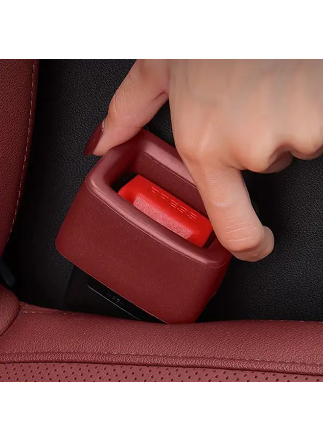 2 Pcs EVA Seat Belt Socket Protector Red Scratch And Crash Resistant Sheath For All Vehicles Christmas Gift To Keep Car Interior Clean Safe - Image 2