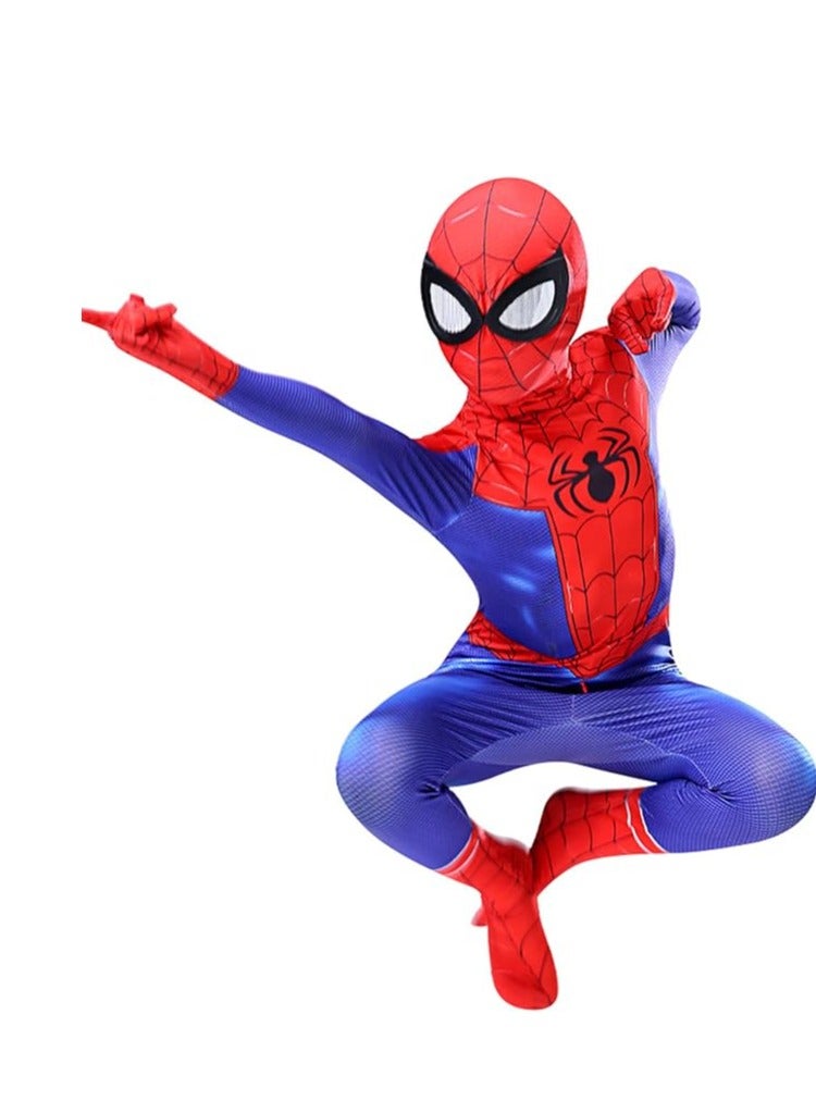 Costume Cosplay Set 3D Style Superhero Cosplay Full Body Bodysuit Spandex Jumpsuit Kids Spider-Man Dress Up (Children's Size: 110-120cm) - Image 1