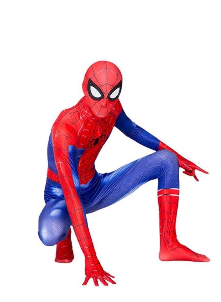 Costume Cosplay Set 3D Style Superhero Cosplay Full Body Bodysuit Spandex Jumpsuit Kids Spider-Man Dress Up (Children's Size: 110-120cm) - Image 3