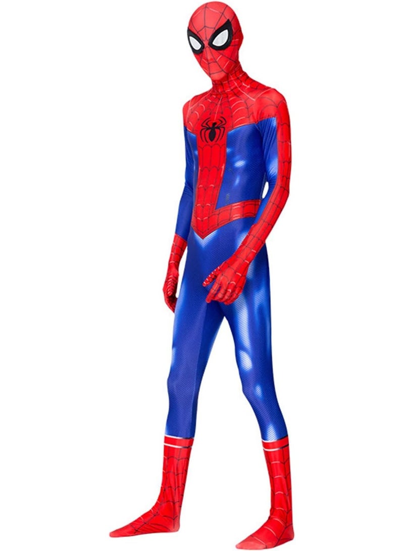 Costume Cosplay Set 3D Style Superhero Cosplay Full Body Bodysuit Spandex Jumpsuit Kids Spider-Man Dress Up (Children's Size: 110-120cm) - Image 5