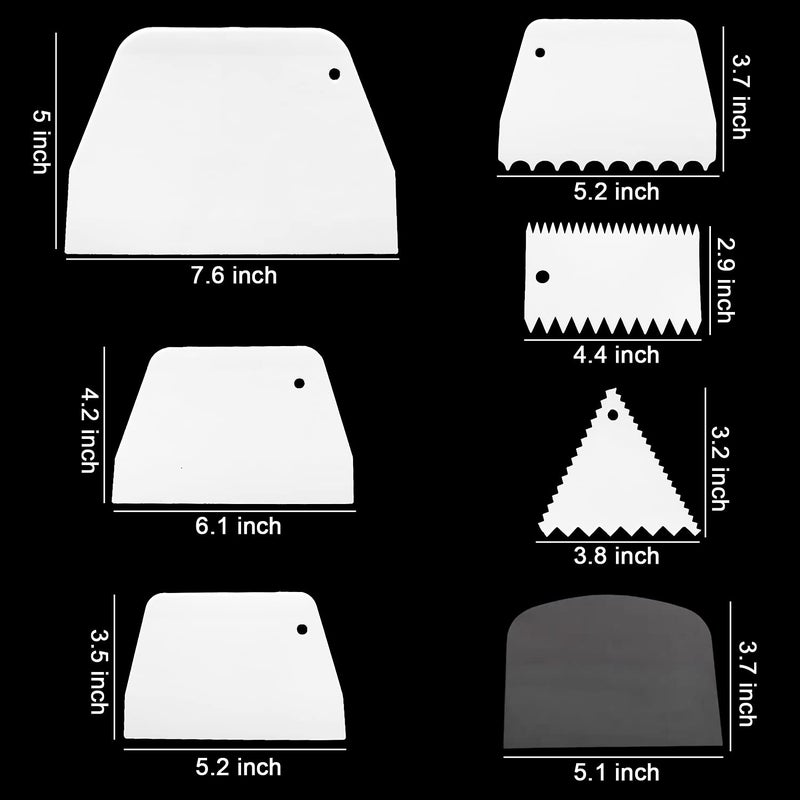 انفين مجموعة أدوات تزيين الكيك من أنفين، مكشطة بلاستيكية، مكشطة تزيين الكيك، مكشطة أكثر سلاسة لتزيين حافة الزبدة، الكعك أكثر سلاسة، مرنة للخبز، مطبخ DIY لأعياد الميلاد (10 قطع) - Image 2