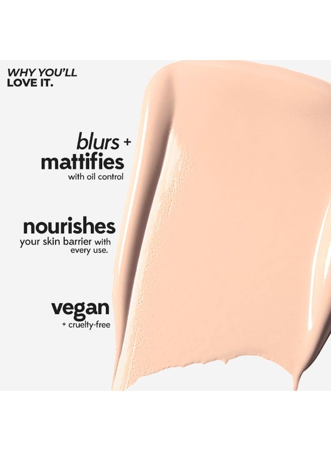 روبيز أورجانيك كريم أساس سائل من روبيز أورجانيكس لمكياج الوجه - مقاوم للماء، تغطية كاملة، قابل للمزج، يدوم طويلاً، لمسة نهائية غير لامعة وخالية من المسام، مناسب للبشرة العادية إلى الدهنية، نباتي، خالٍ من البارابين والسيليكون، 30 مل - Image 2