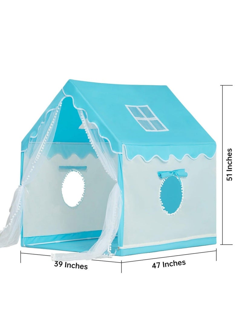 XICEN Kids Playhouse with LED Lights and Cloud-shaped Pendant, Play Tent Game House for Boys Girls, Children's Outdoor Indoor Activity Center Princess Castle - Image 5