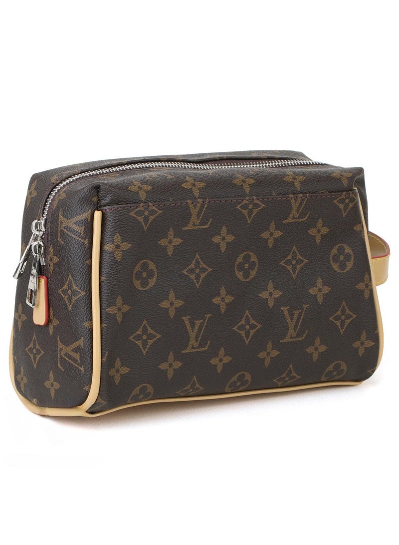Louis Vuitton Louis Vuitton Brown Leather Handbag Wash Bag Men Patterned LV  - Image 2
