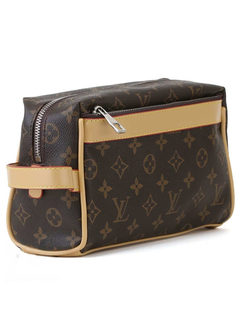 Louis Vuitton Louis Vuitton Brown Leather Handbag Wash Bag Men Patterned LV  - Image 4