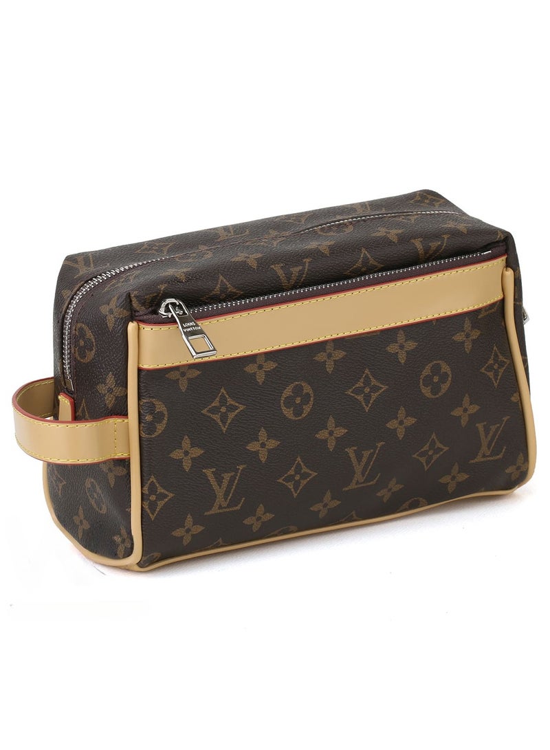 Louis Vuitton Louis Vuitton Brown Leather Handbag Wash Bag Men Patterned LV  - Image 5