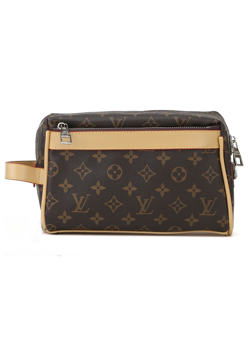 Louis Vuitton Louis Vuitton Brown Leather Handbag Wash Bag Men Patterned LV  - Image 1