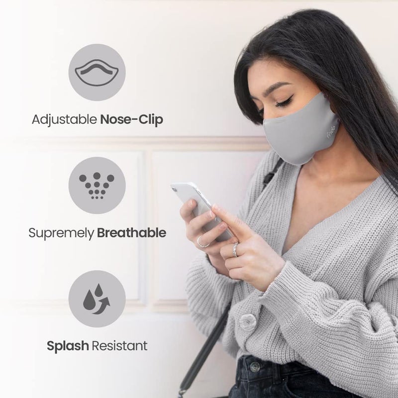 Frido ULTIMATE PRO Copper Masks with Adjustable Ear Loops and Nose Clip, Copper Treated Layer, Breathable and Washable Mask for Men and Women, Made in South Korea, Medium- Metallic Grey (Pack of 1) - Image 5
