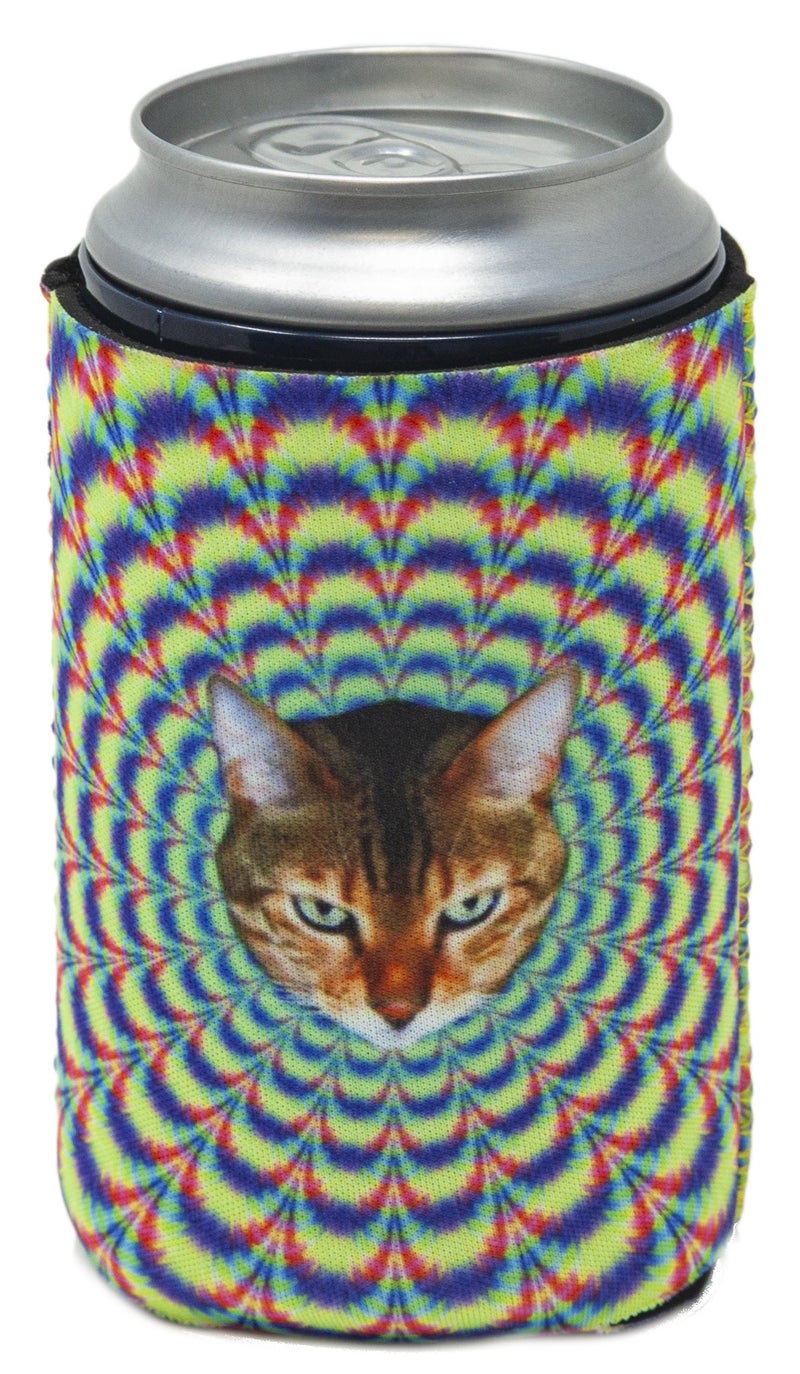 Funny Guy Mugs Psychedelic Cat Collapsible Neoprene Can Coolie - Drink Cooler - Image 1