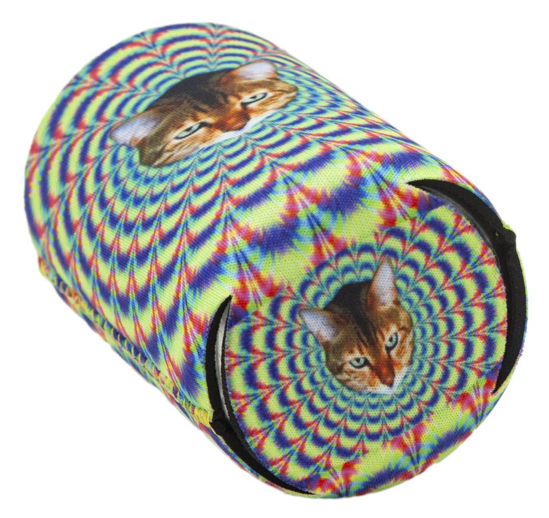 Funny Guy Mugs Psychedelic Cat Collapsible Neoprene Can Coolie - Drink Cooler - Image 4