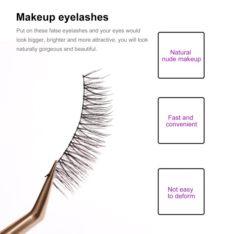 4 Pair Nautural False Eyelashes Lifelike Fake Eyelashes Handmade Fiber Eyelashes for Woman - Image 4