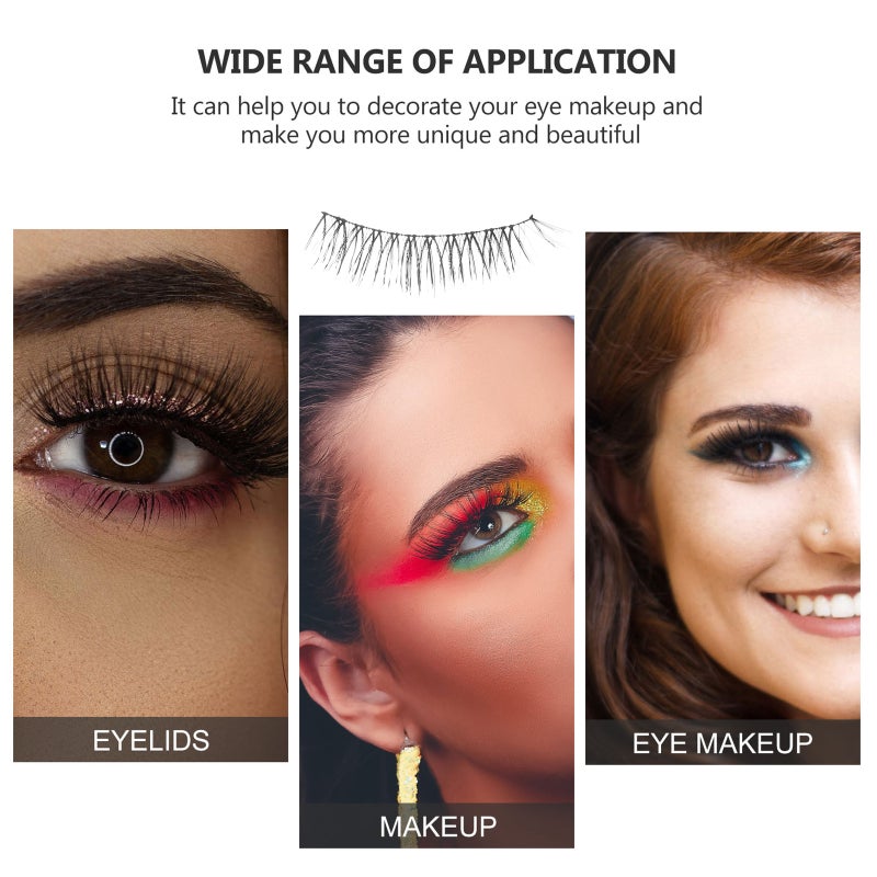 4 Pair Nautural False Eyelashes Lifelike Fake Eyelashes Handmade Fiber Eyelashes for Woman - Image 3