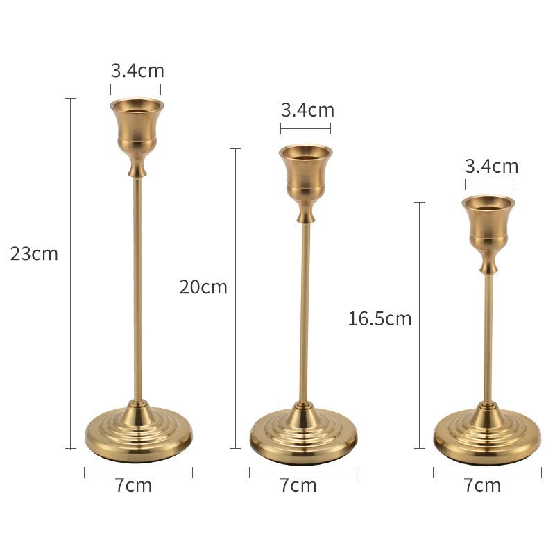 European Style Small Trumpet Candle Holder, Iron Art Decorative Candle Stand for Romantic Dinner