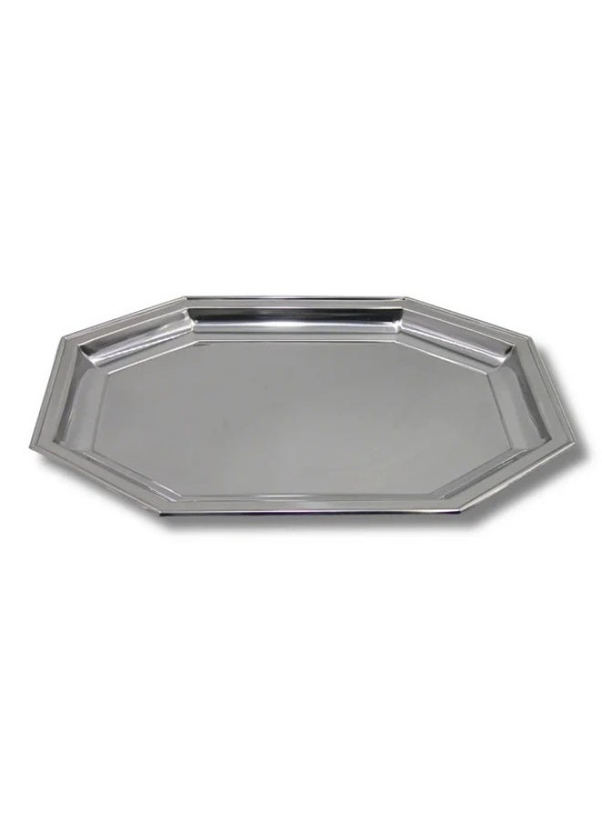 سرڤيس عشاء شكل ثماني ستانلس ستيل 18/10 فضي - Image 1