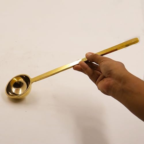 Putrika Traditional Handcrafted Brass Utensil Ladle | Brass Cookware | Serving Spoon |Cooking Ladle|Tableware| Dinnerware (Gravy Ladle) - Image 3
