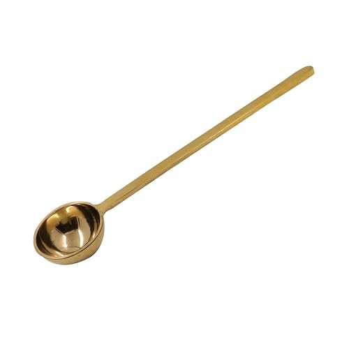 Putrika Traditional Handcrafted Brass Utensil Ladle | Brass Cookware | Serving Spoon |Cooking Ladle|Tableware| Dinnerware (Gravy Ladle) - Image 1