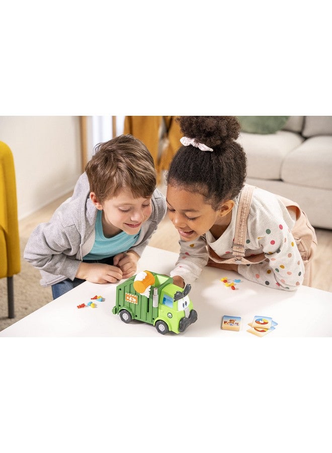 Goliath Trash Stash Game w/ 24pc Puzzle - Fill Trashcan, Watch It Dump Into Garbage Truck Or Truck Chucks It Up - Includes 24-Piece Puzzle