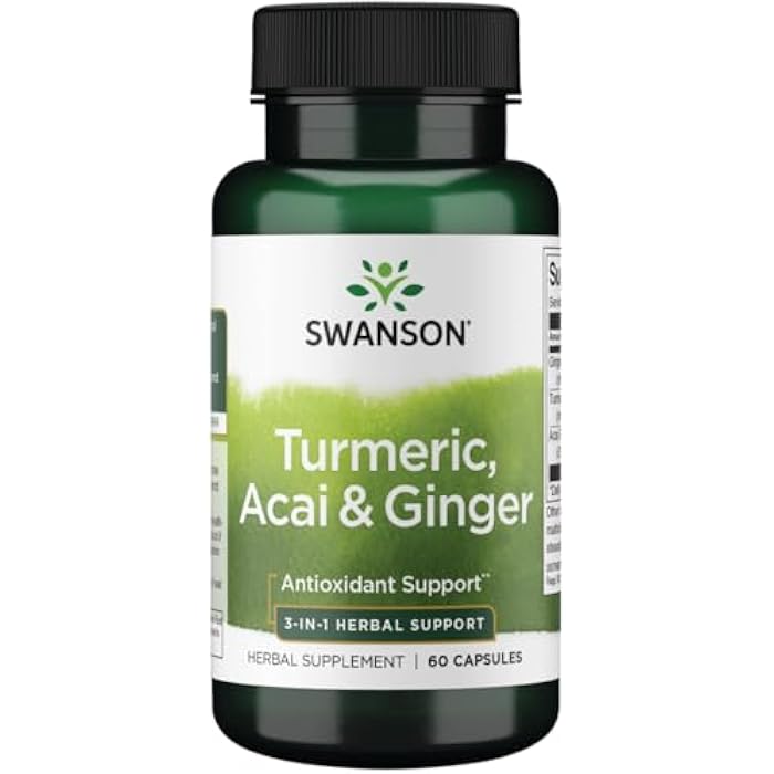Swanson Full Spectrum Turmeric Acai & Ginger 60 Capsules - Image 1