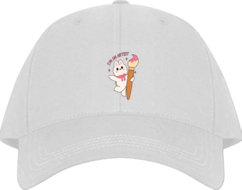 I'M AN ARTIST Plain unisex baseball cap White