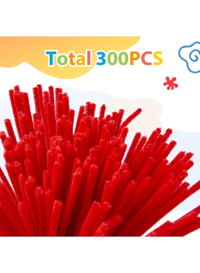 300 Pieces Red Pipe Cleaners Craft Supplies Flexible Chenille Stems for Kids for DIY Craft Projects, Party Decoration, 6mm x 12inch - Image 5