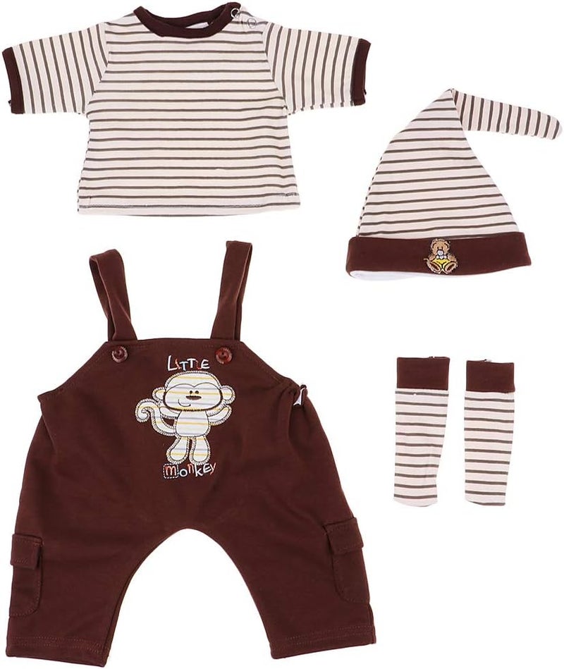 klarako Reborn Dolls Clothes Monkey Outfits (Suspender Pants Socks, Socks and Hat) for 22'' 23'' Reborn Doll Girl Baby Clothing Casual Dress Up - Image 2