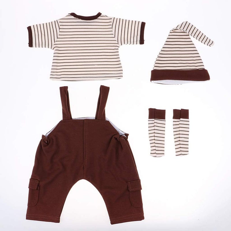 klarako Reborn Dolls Clothes Monkey Outfits (Suspender Pants Socks, Socks and Hat) for 22'' 23'' Reborn Doll Girl Baby Clothing Casual Dress Up - Image 5