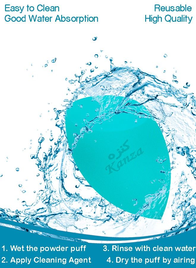 Kanza Soft Beauty Makeup Puff for Blending Latex Free Makeup Sponge for Flawless Application of Liquid Cream and Powder Cosmetics Sponge Light Green - Image 2