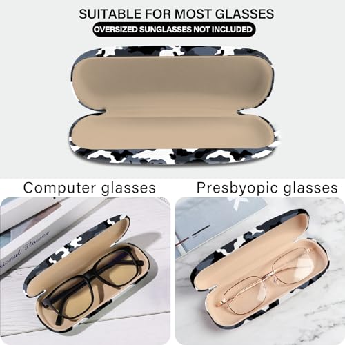BHAHB Hard Shell Eyeglasses Case Protective Case for Glasses Eyeglass Holder Box with Cleaning Cloth for Boys Men Man Cute Amusing Animal Aesthetic Classic-Camouflage - Image 3
