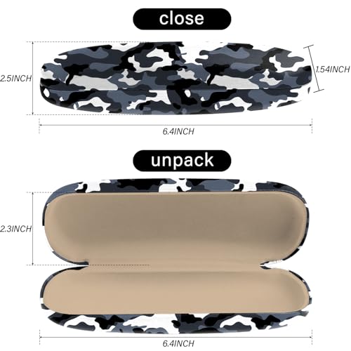 BHAHB Hard Shell Eyeglasses Case Protective Case for Glasses Eyeglass Holder Box with Cleaning Cloth for Boys Men Man Cute Amusing Animal Aesthetic Classic-Camouflage - Image 2