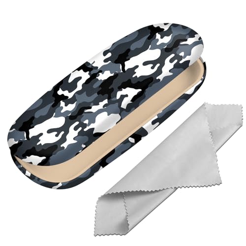 BHAHB Hard Shell Eyeglasses Case Protective Case for Glasses Eyeglass Holder Box with Cleaning Cloth for Boys Men Man Cute Amusing Animal Aesthetic Classic-Camouflage - Image 1
