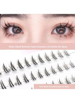 DAODER Bottom Lash Clusters DIY Eyelash Extensions - DAODER 90pcs Wispy Natural Look Clear Band Lashes for Bottom Eyelashes 6mm  - Image 4