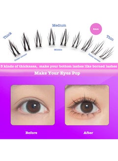 DAODER Bottom Lash Clusters DIY Eyelash Extensions - DAODER 90pcs Wispy Natural Look Clear Band Lashes for Bottom Eyelashes 6mm  - Image 3