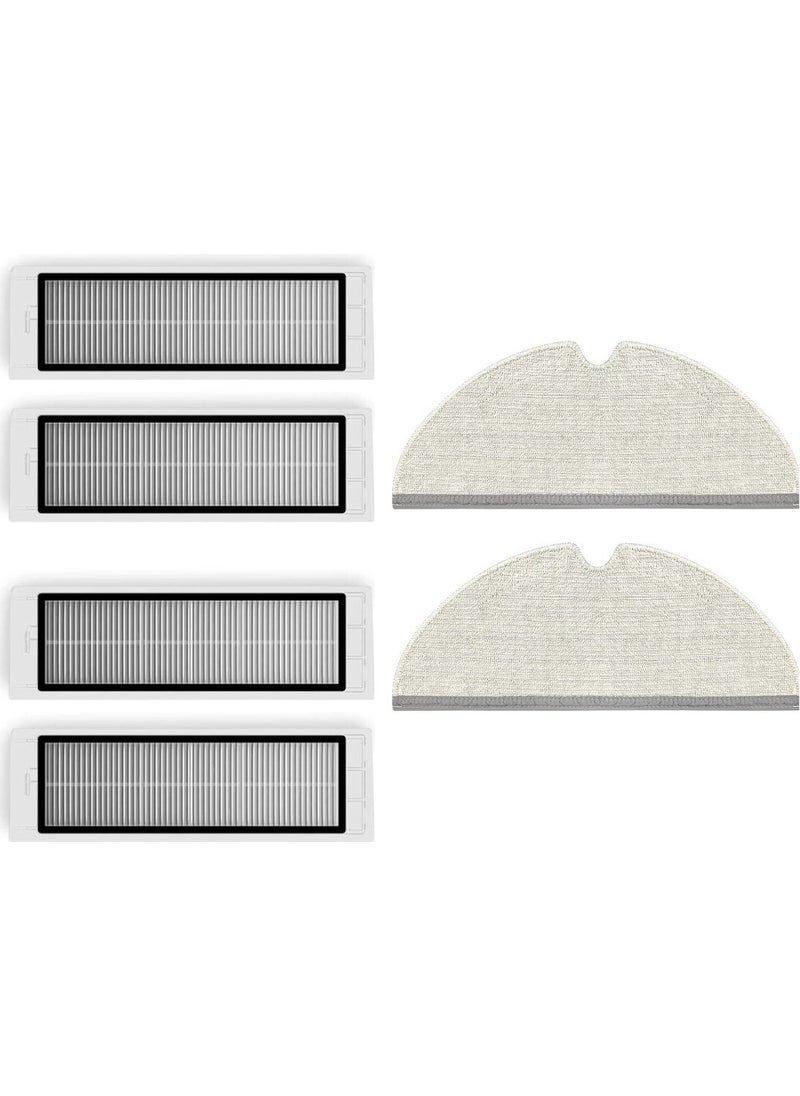 Roborock S5 Max (White) Compatible Spare Mop and Hepa Filter - 6 Pieces
