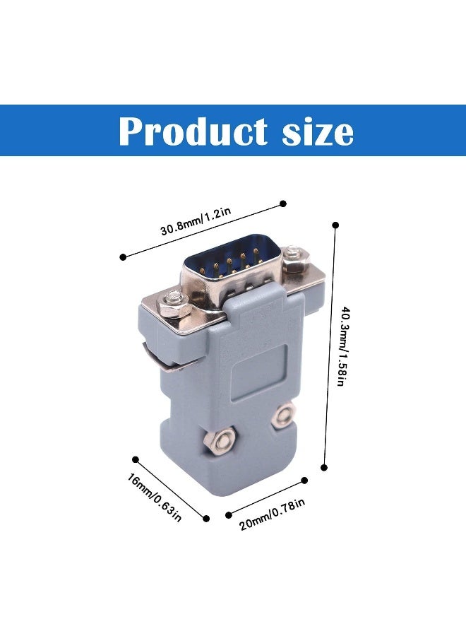 melfi DB9 Pin D-SUB Solder Cup Connectors – Tin-Plated Housing with Lightweight Gray Plastic Hoods, Individually Bagged for Quick Assembly & Secure Connections (2pcs Male Connector) - Image 2
