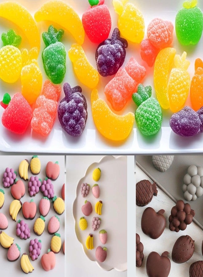 MoldBerry Silicone Mini Fruit Chocolate Mould 25 Cavity | Strawberry, Pineapple, Grapes, Banana & Apple Shapes | Non-Stick Flexible Candy, Fondant, Ice Cube, Soap & Resin Mold - Image 3
