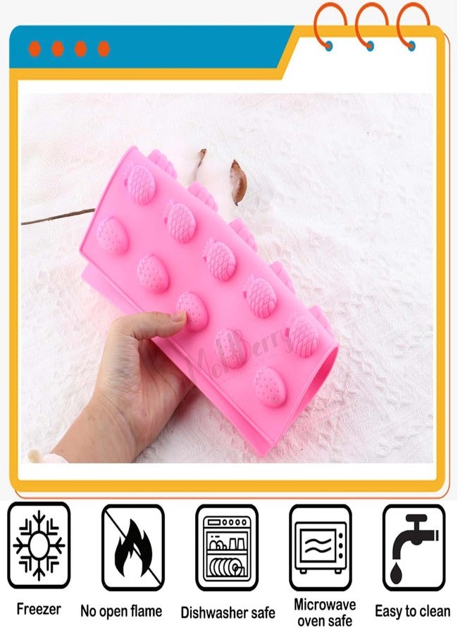 MoldBerry Silicone Mini Fruit Chocolate Mould 25 Cavity | Strawberry, Pineapple, Grapes, Banana & Apple Shapes | Non-Stick Flexible Candy, Fondant, Ice Cube, Soap & Resin Mold - Image 4