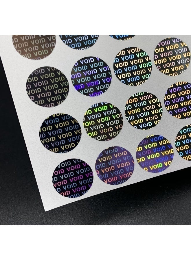 200 Pcs Silver Holographic Labels, Round Laser Authenticity Stickers, Featuring a Tamper-Proof Function That Leaves a 'Void' Mark When Removed ( 1.5x1.5cm) - Image 1