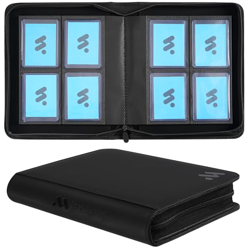 MORABTO Top Loader Binder Holds 128 Top Loaders4 Pocket Top Loader Binders for 3 x 4 Rigid CardsCard Album Folder for Hard Plastic Top Loaders - Image 1