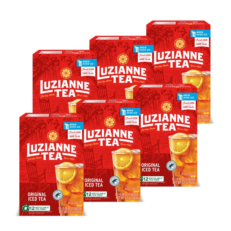 Luzianne Unsweetened Iced Tea Single Serve Pods 12ct Box Pack of 6 - Image 2