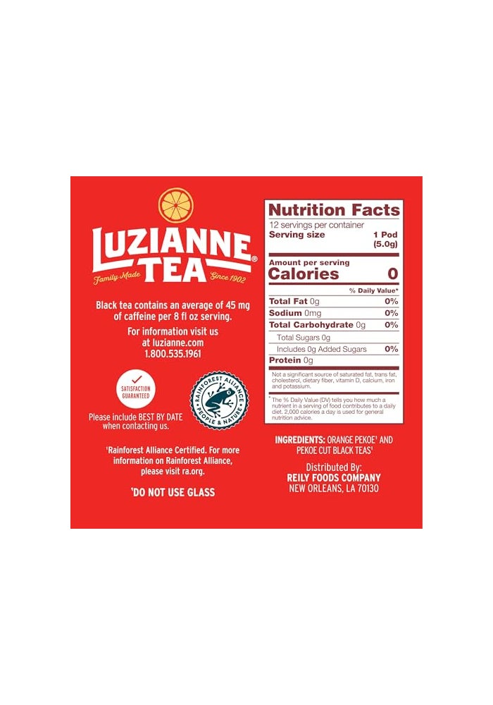 Luzianne Unsweetened Iced Tea Single Serve Pods 12ct Box Pack of 6 - Image 3