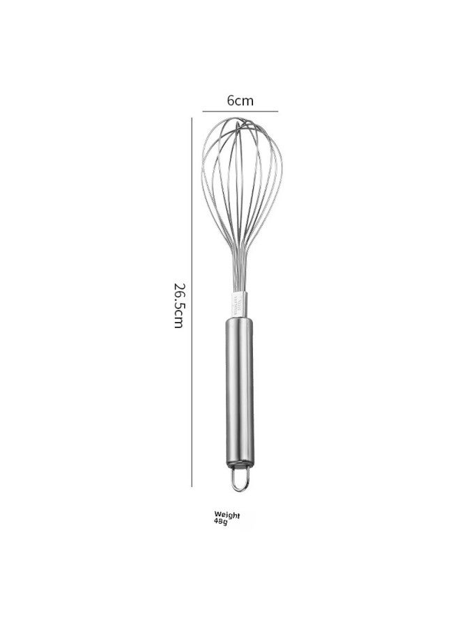 Manual Egg Beater Stirring Bar Cream Beater Stainless Steel Egg Mixer Baking Kitchen Gadget-Color:Round Tube Medium Egg Beater  - Image 1