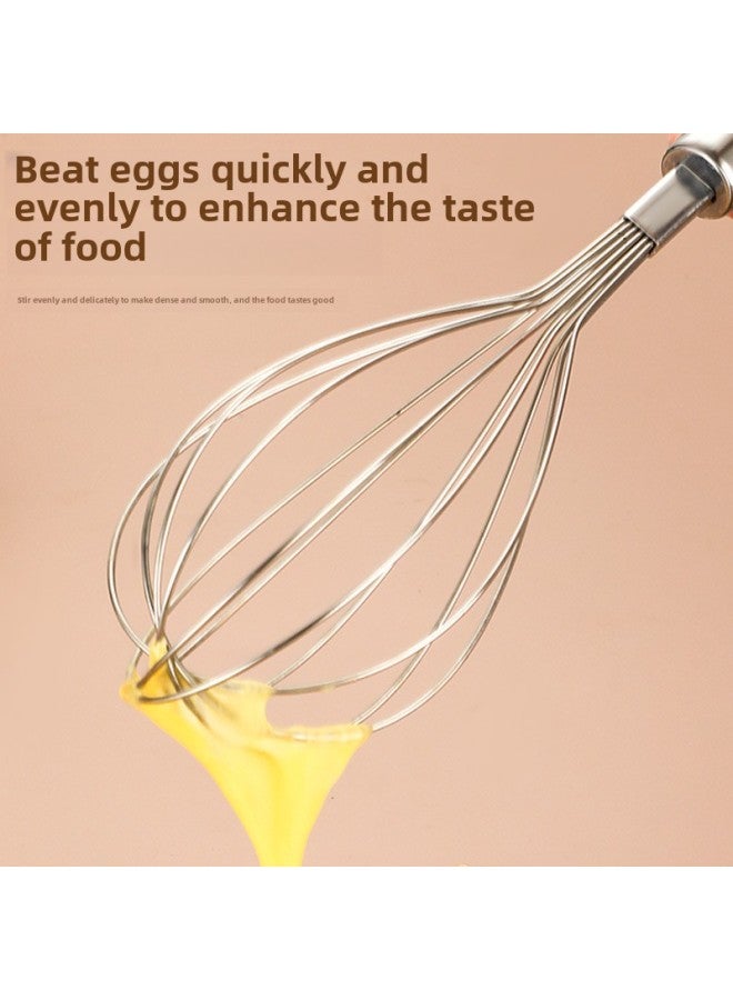 Manual Egg Beater Stirring Bar Cream Beater Stainless Steel Egg Mixer Baking Kitchen Gadget-Color:Round Tube Medium Egg Beater  - Image 3