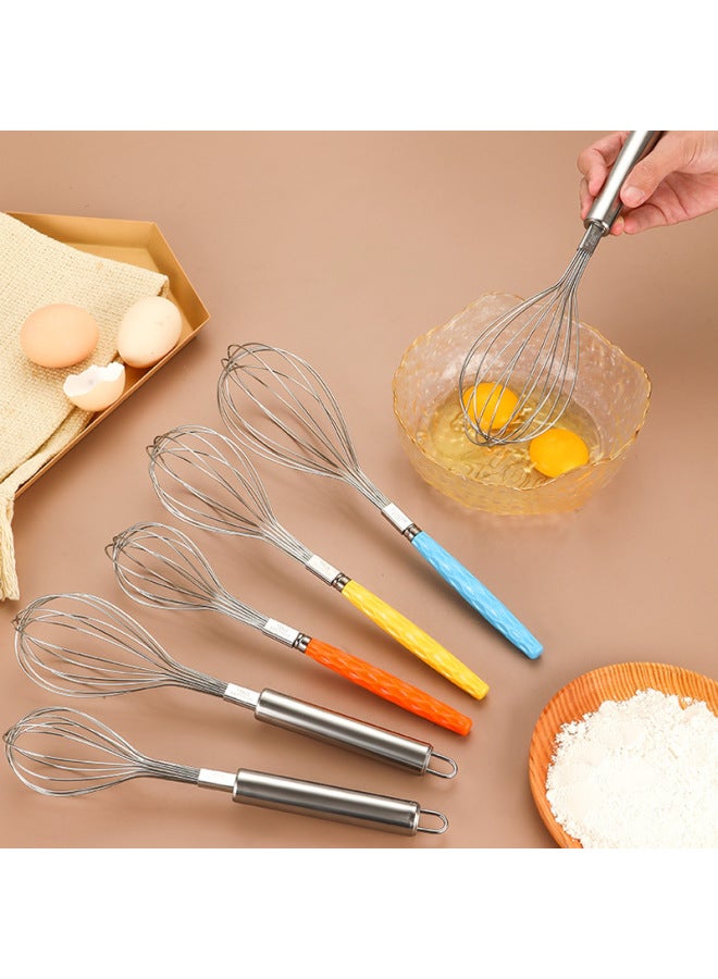 Manual Egg Beater Stirring Bar Cream Beater Stainless Steel Egg Mixer Baking Kitchen Gadget-Color:Round Tube Medium Egg Beater  - Image 4