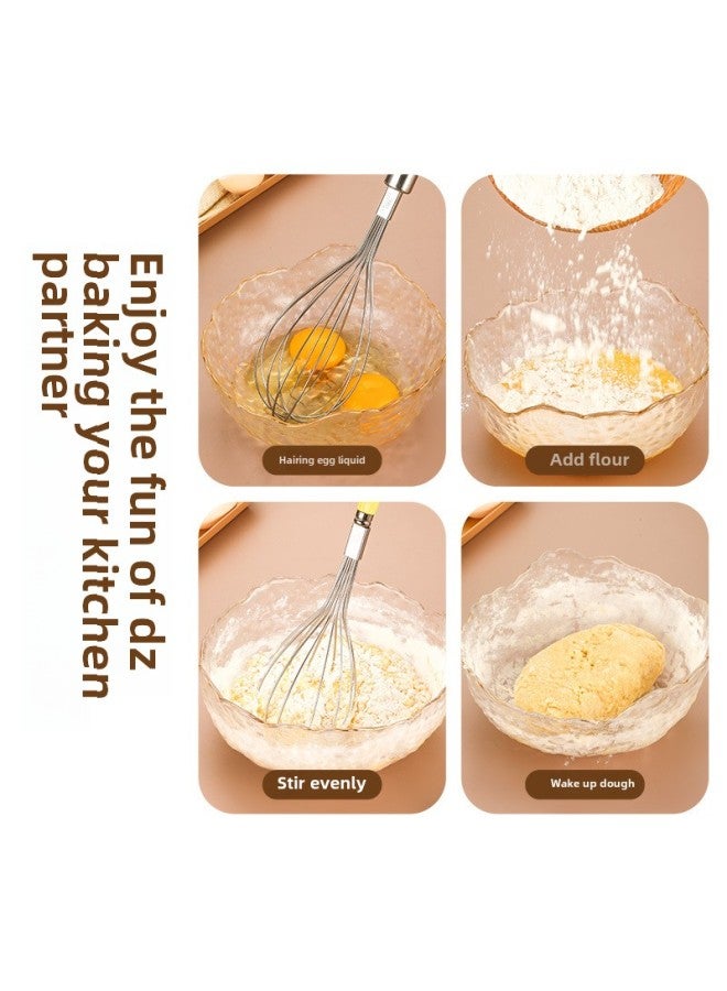 Manual Egg Beater Stirring Bar Cream Beater Stainless Steel Egg Mixer Baking Kitchen Gadget-Color:Round Tube Medium Egg Beater  - Image 5
