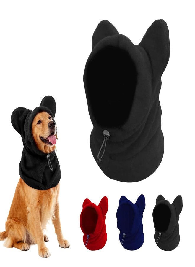 ETOFIXEE Dog Snood Winter Hood with Ear Protection, Fleece Neck Warmer for Dogs, (Black, Small) - Image 1